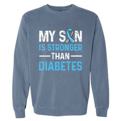 Diabetic Support Design for a Dad or Mom of a T1D Son Garment-Dyed Sweatshirt