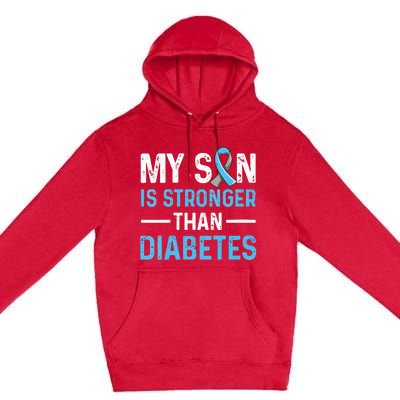 Diabetic Support Design for a Dad or Mom of a T1D Son Premium Pullover Hoodie