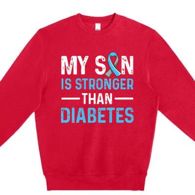 Diabetic Support Design for a Dad or Mom of a T1D Son Premium Crewneck Sweatshirt