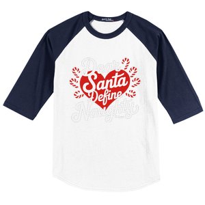 Dear Santa Define Nice Naughty Funny Christmas Matching Pj Baseball Sleeve Shirt