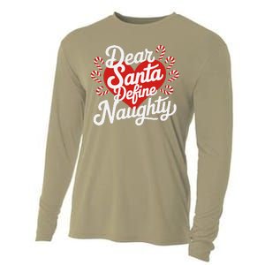 Dear Santa Define Nice Naughty Funny Christmas Matching Pj Cooling Performance Long Sleeve Crew