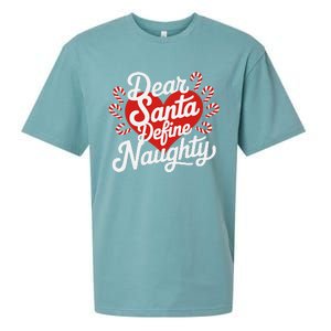 Dear Santa Define Nice Naughty Funny Christmas Matching Pj Sueded Cloud Jersey T-Shirt