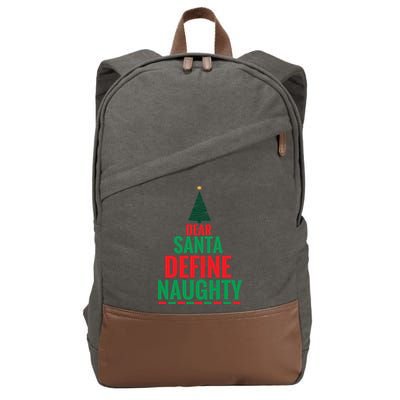 Dear Santa Define Naughty Cotton Canvas Backpack