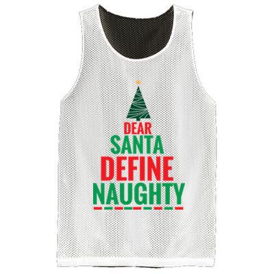 Dear Santa Define Naughty Mesh Reversible Basketball Jersey Tank
