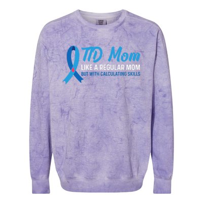 Diabetic Support Design for a T1D Diabetic Mom Colorblast Crewneck Sweatshirt