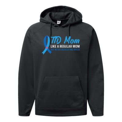 Diabetic Support Design for a T1D Diabetic Mom Performance Fleece Hoodie