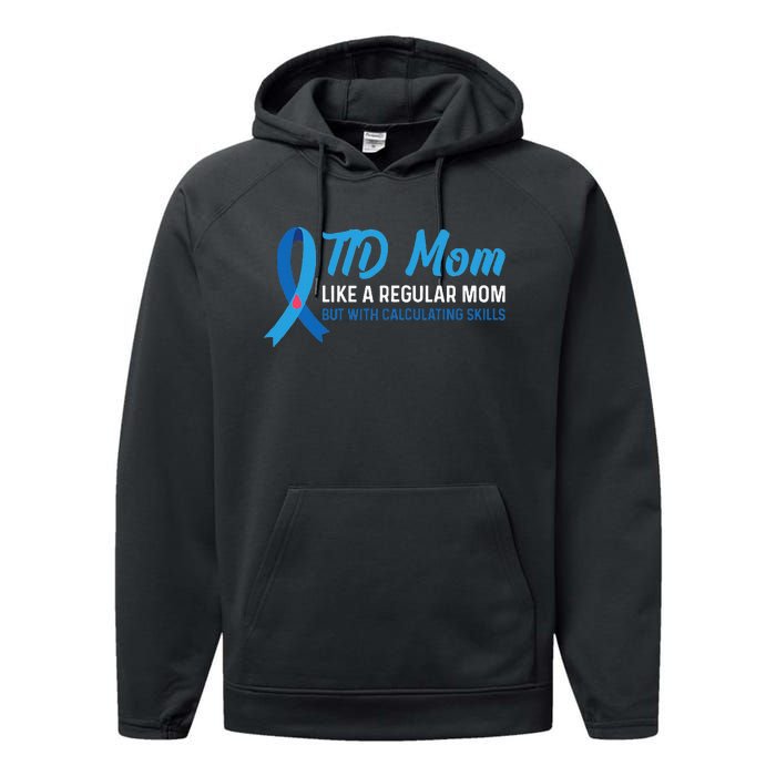 Diabetic Support Design for a T1D Diabetic Mom Performance Fleece Hoodie