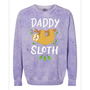 Daddy Sloth Dad Father Fathers Day Lazy Dad Colorblast Crewneck Sweatshirt