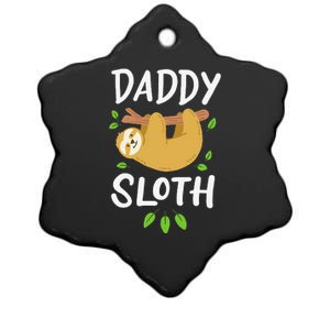 Daddy Sloth Dad Father Fathers Day Lazy Dad Ceramic Star Ornament