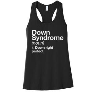 Down Syndrome Definition Awareness Month Women's Racerback Tank