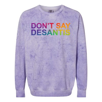 Dont Say Desantis Florida LGBTQ Rainbow Colorblast Crewneck Sweatshirt