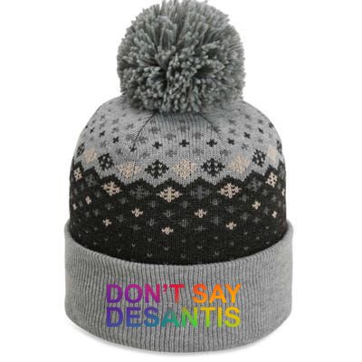 Dont Say Desantis Florida LGBTQ Rainbow The Baniff Cuffed Pom Beanie