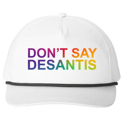 Dont Say Desantis Florida LGBTQ Rainbow Snapback Five-Panel Rope Hat