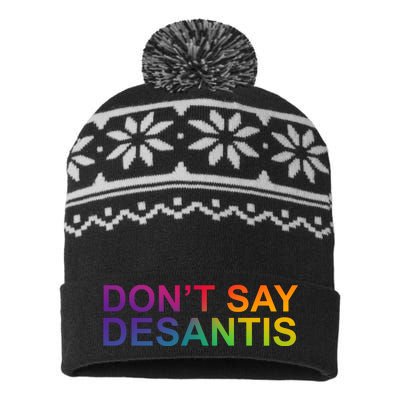 Dont Say Desantis Florida LGBTQ Rainbow USA-Made Snowflake Beanie