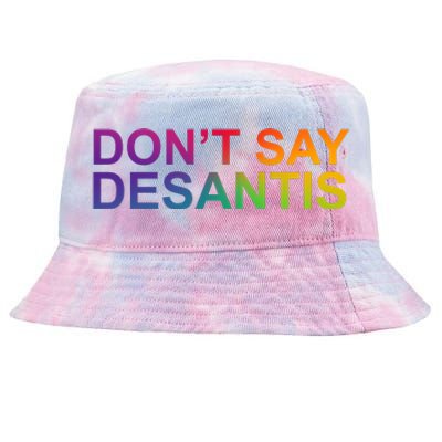 Dont Say Desantis Florida LGBTQ Rainbow Tie-Dyed Bucket Hat