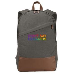 Dont Say Desantis Florida LGBTQ Rainbow Cotton Canvas Backpack