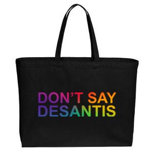 Dont Say Desantis Florida LGBTQ Rainbow Cotton Canvas Jumbo Tote