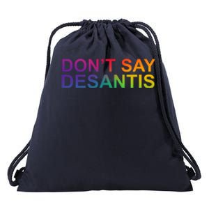 Dont Say Desantis Florida LGBTQ Rainbow Drawstring Bag