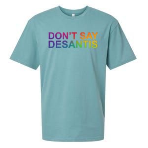 Dont Say Desantis Florida LGBTQ Rainbow Sueded Cloud Jersey T-Shirt