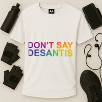 Dont Say Desantis Florida LGBTQ Rainbow Cooling Performance Crew T-Shirt
