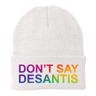 Dont Say Desantis Florida LGBTQ Rainbow Knit Cap Winter Beanie