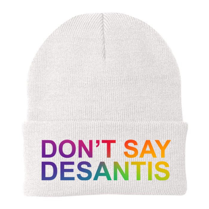 Dont Say Desantis Florida LGBTQ Rainbow Knit Cap Winter Beanie