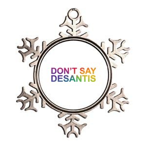 Dont Say Desantis Florida LGBTQ Rainbow Metallic Star Ornament