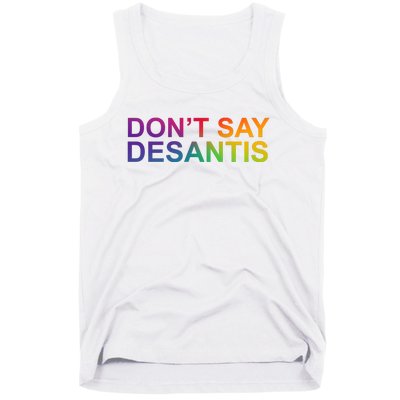 Dont Say Desantis Florida LGBTQ Rainbow Tank Top