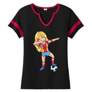 Dabbing Soccer Dab Dance Football Gifts Ladies Halftime Notch Neck Tee