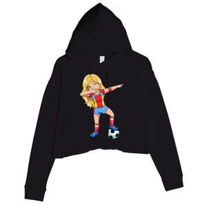 Dabbing Soccer Dab Dance Football Gifts Crop Fleece Hoodie