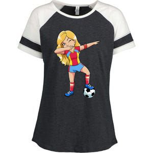 Dabbing Soccer Dab Dance Football Gifts Enza Ladies Jersey Colorblock Tee