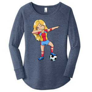 Dabbing Soccer Dab Dance Football Gifts Women's Perfect Tri Tunic Long Sleeve Shirt