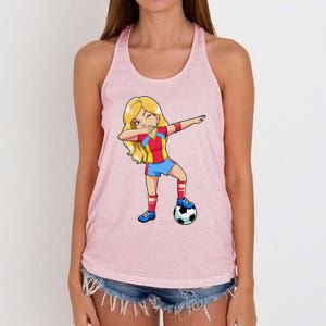 Dabbing Soccer Dab Dance Football Gifts Women's Knotted Racerback Tank