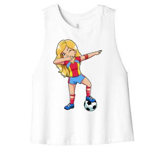 Dabbing Soccer Dab Dance Football Gifts Women's Racerback Cropped Tank