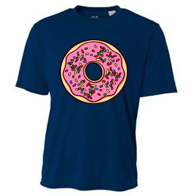 Donut Sprinkles Doughnut Fried Dough Sweet Snack Dessert Cooling Performance Crew T-Shirt