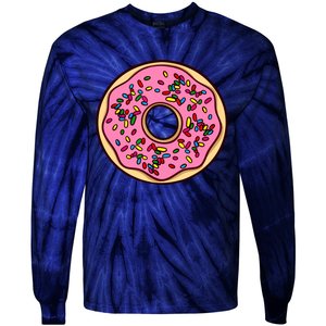 Donut Sprinkles Doughnut Fried Dough Sweet Snack Dessert Tie-Dye Long Sleeve Shirt