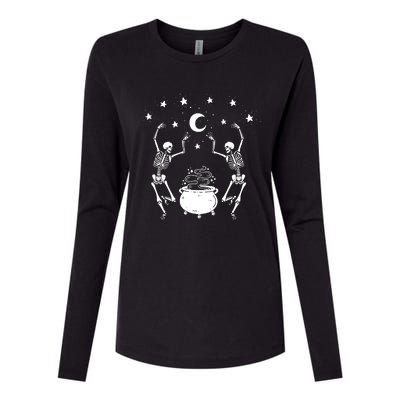 Dancing Skeletons Womens Cotton Relaxed Long Sleeve T-Shirt