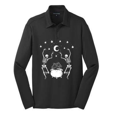 Dancing Skeletons Silk Touch Performance Long Sleeve Polo