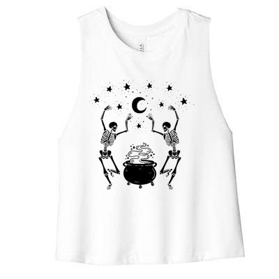 Dancing Skeletons Women's Racerback Cropped Tank