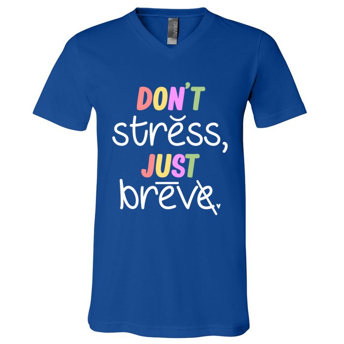 Don't Stress Dyslexia Awareness Disability Therapist Graphic Great Gift V-Neck T-Shirt