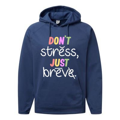 Don't Stress Dyslexia Awareness Disability Therapist Graphic Great Gift Performance Fleece Hoodie