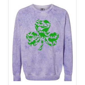 Dinosaur Shamrock Dino Clover Leaf St Patricks Day Colorblast Crewneck Sweatshirt