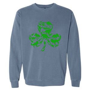 Dinosaur Shamrock Dino Clover Leaf St Patricks Day Garment-Dyed Sweatshirt