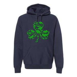 Dinosaur Shamrock Dino Clover Leaf St Patricks Day Premium Hoodie