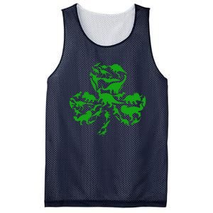 Dinosaur Shamrock Dino Clover Leaf St Patricks Day Mesh Reversible Basketball Jersey Tank