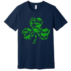 Dinosaur Shamrock Dino Clover Leaf St Patricks Day Premium T-Shirt