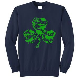 Dinosaur Shamrock Dino Clover Leaf St Patricks Day Tall Sweatshirt