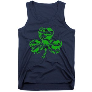 Dinosaur Shamrock Dino Clover Leaf St Patricks Day Tank Top