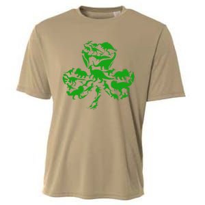 Dinosaur Shamrock Dino Clover Leaf St Patricks Day Cooling Performance Crew T-Shirt