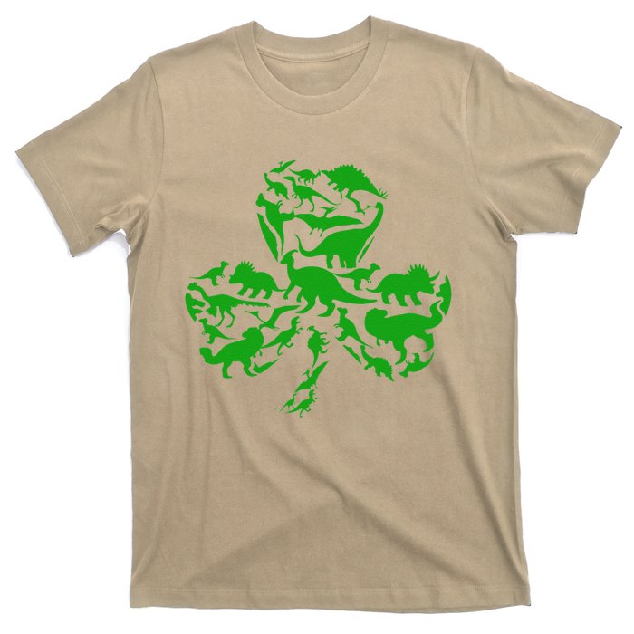 Dinosaur Shamrock Dino Clover Leaf St Patricks Day T-Shirt